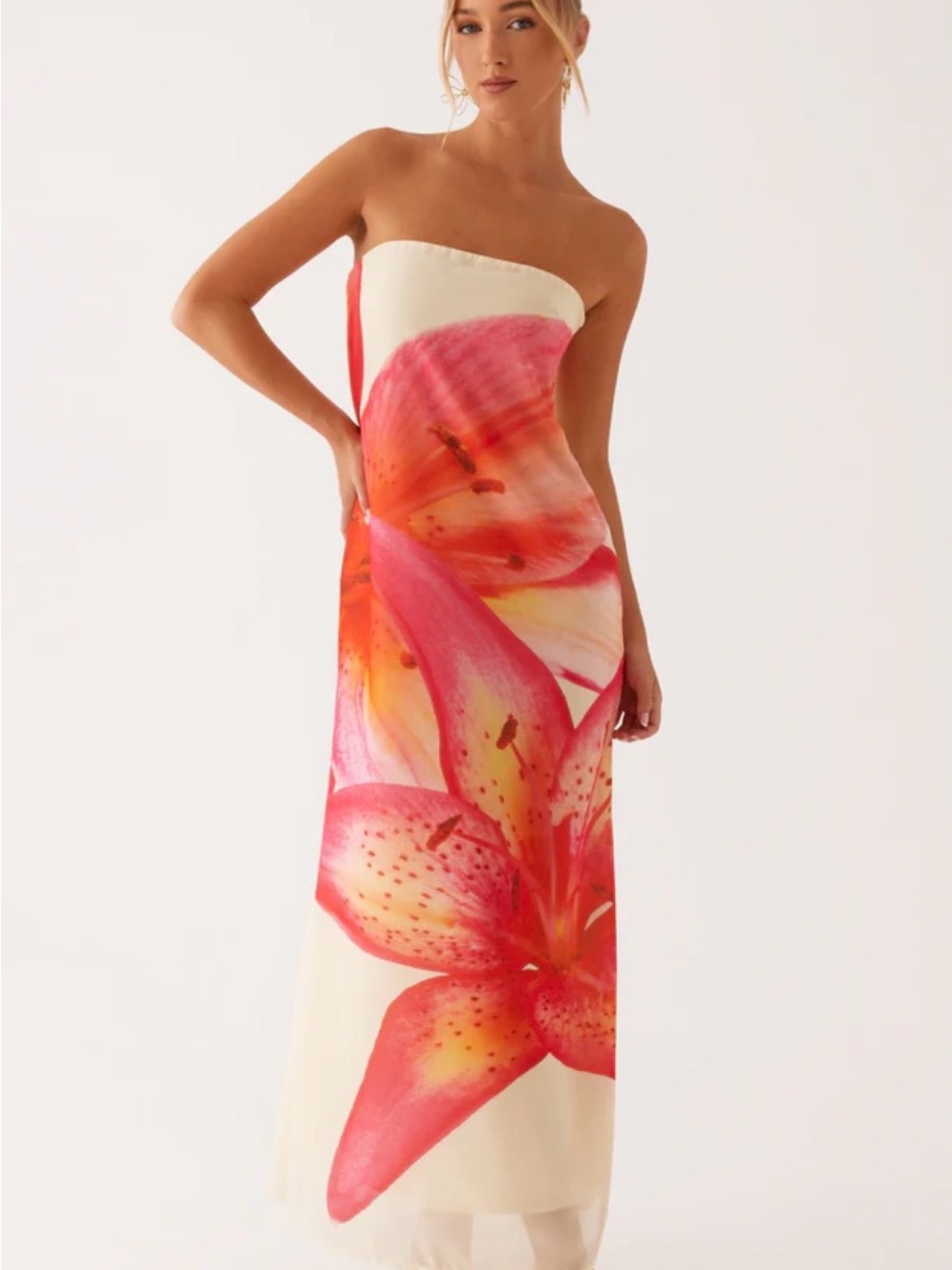 Peppermayo Strapless Floral Darcy Maxi Dress - Yellow Floral